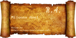 Milosev Axel névjegykártya